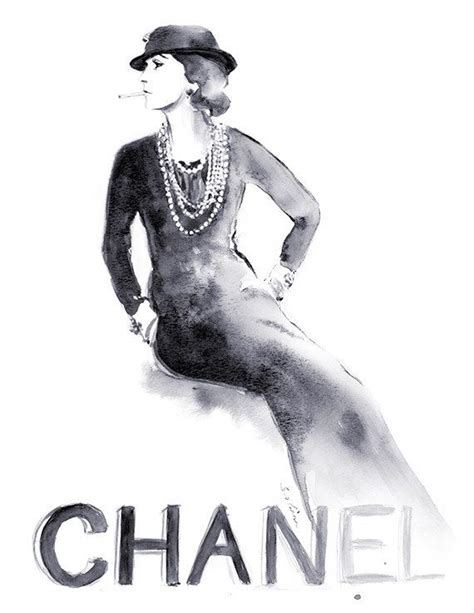 chanel black and white sketches|coco Chanel fashion drawings.